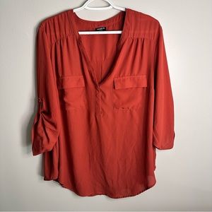 Torrid coral blouse, 3/4 sleeve, plus size 2